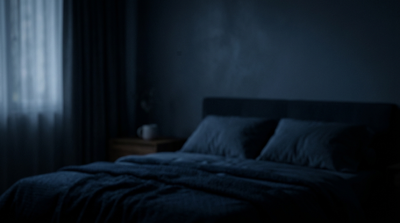 Calming dark space for migraine relief